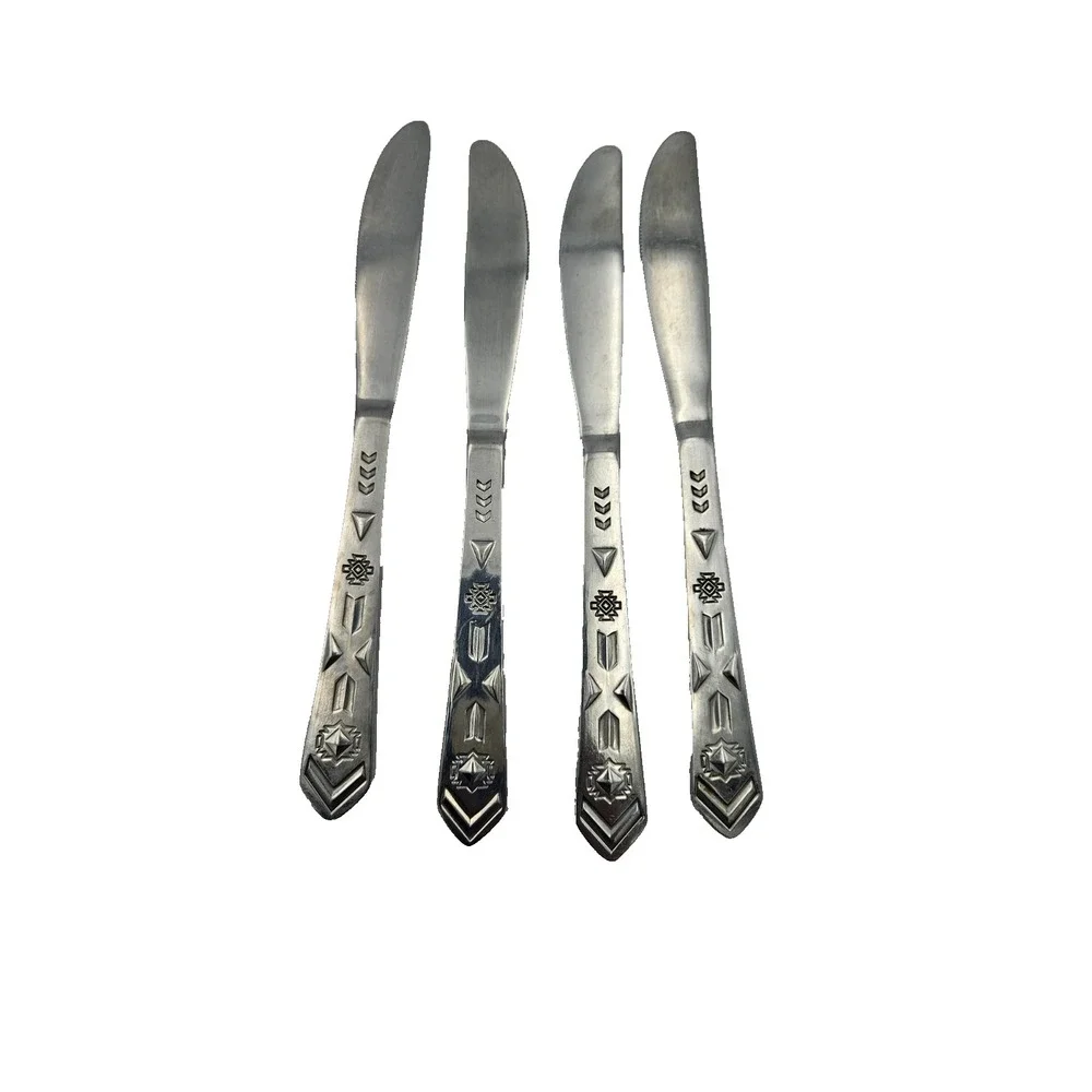 Vintage Southwestern Star Stainless Steel Flatware Knives Set of‎ 4 8.25